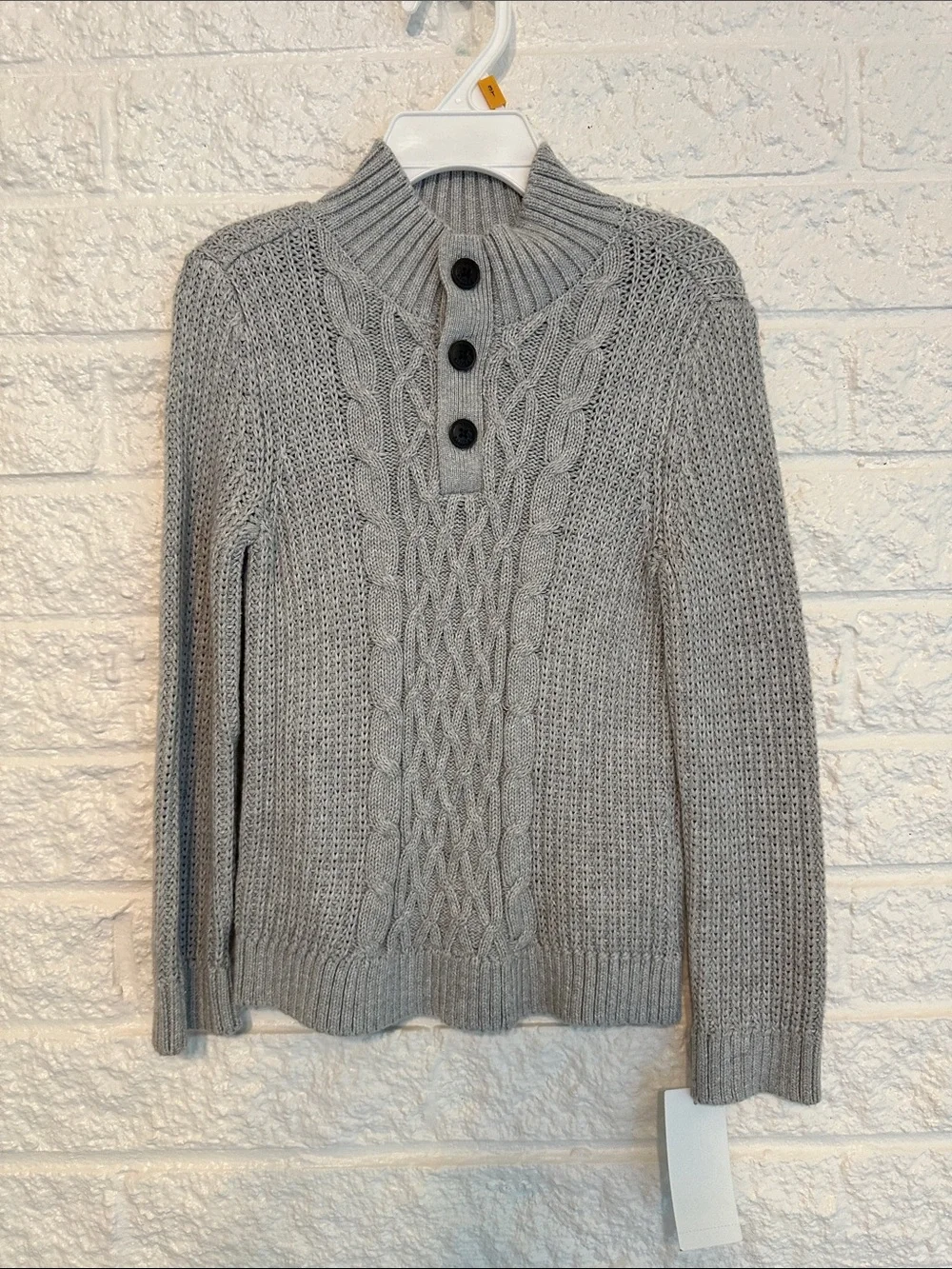 OshKosh B'gosh Gray Cable Knit Mock Neck Sweater